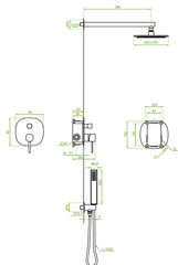 Set doccia completo di miscelatore incasso soffione e doccetta