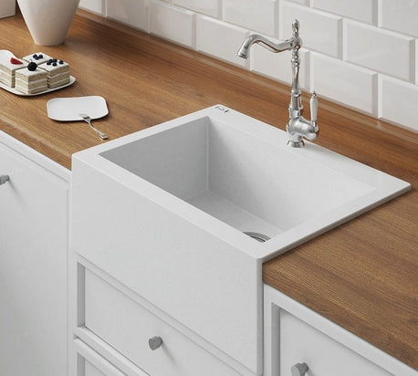 Lavello a Vasca Singola 63x49 cm | Ceramica Moderna, Sifone Salvaspazio Incluso