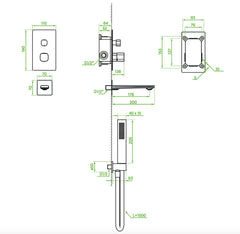 Rubinetto vasca da incasso cromato con set doccia – design moderno, aeratore e tubo flessibile antitorsione