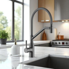 Rubinetto Lavello Grafite | Beccuccio Flessibile a U, Design Moderno ed Ecologico