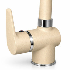 Miscelatore per cucina, canna girevole ad ombrello, finitura avena