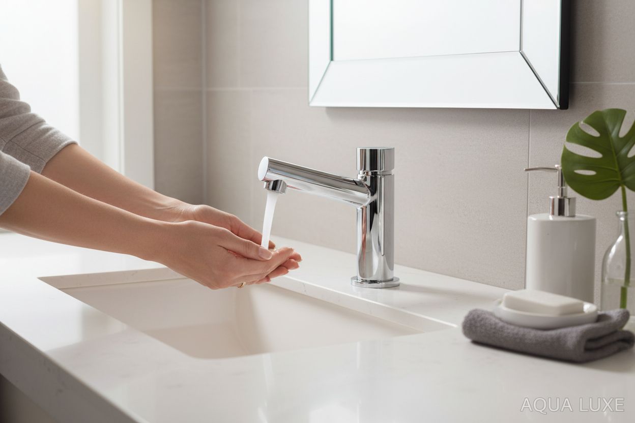 Mitigeur d'eau chaude/froide à bouton-poussoir temporisé