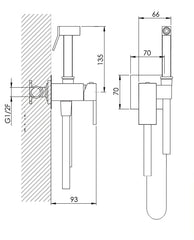 Miscelatore idroscopino bidet incasso nero opaco quadrato
