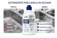 Detergente per lavelli in acciaio inox – Rimuove calcare, grasso e residui