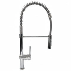 Miscelatore da cucina cromato Bagnoclic alto 62 cm con doccetta a doppio getto e molla flessibile.