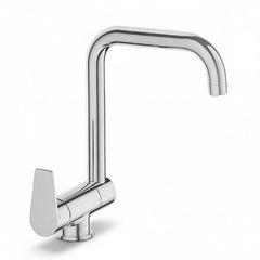 Miscelatore per lavello cromato lucido Bagnoclic, con canna alta girevole abbattibile e leva singola. Realizzato in ottone pesante.