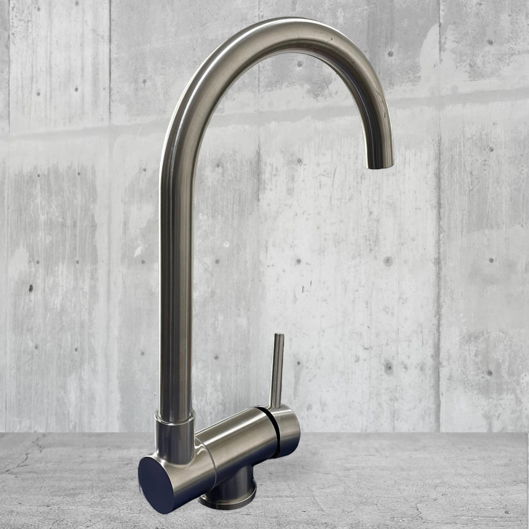Bagnoclic rubinetto miscelatore cucina acciaio inox satinato, abbattibile sottofinestra con canna ad ombrello.