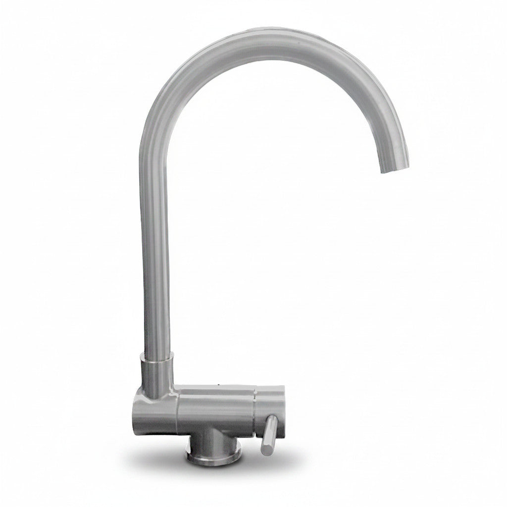 Bagnoclic rubinetto miscelatore cucina acciaio inox satinato abbattibile con canna ad ombrello.