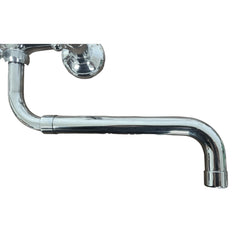 Bagnoclic rubinetto a parete vintage in ottone cromato con canna allungabile e girevole.