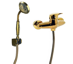 Miscelatore doccia esterno dorato oro completo,set doccia