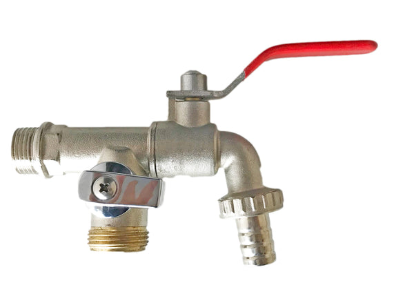 Suinga. RUBINETTO DA GIARDINO, Rubinetto doppio da 3/4 x 3/4, Rubinetto d'acqua verticale, Rubinetto in ottone con doppia connessione e beccuccio per tubo da giardino, casa e industria Suinga. RUBINETTO DA GIARDINO, Rubinetto doppio da 3/4 x 3/4, Rubinetto d'acqua verticale, Rubinetto in ottone con doppia connessione e beccuccio per tubo da giardino, casa e industria