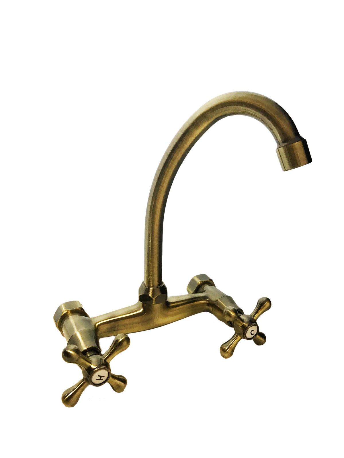 Robinet mélangeur mural croisillon cuivre patiné bronze Robinet mélangeur mural croisillon cuivre patiné bronze